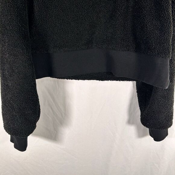 Gymshark Hoodie Women's Large Black Fleeve Cropped Drawstring Pullover - Picture 11 of 11
